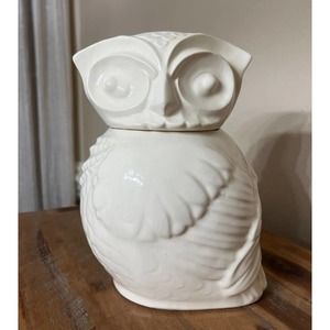 Owl Cookie Jar 1940's Vintage MCM Ceramic